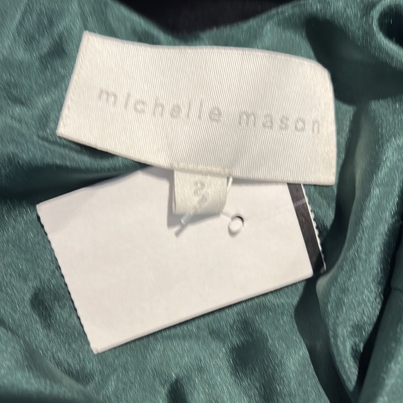 Michelle Mason Silk & Velvet Green Black Zebra Print Dress, Mob Wife Aesthetic - Picture 14 of 16